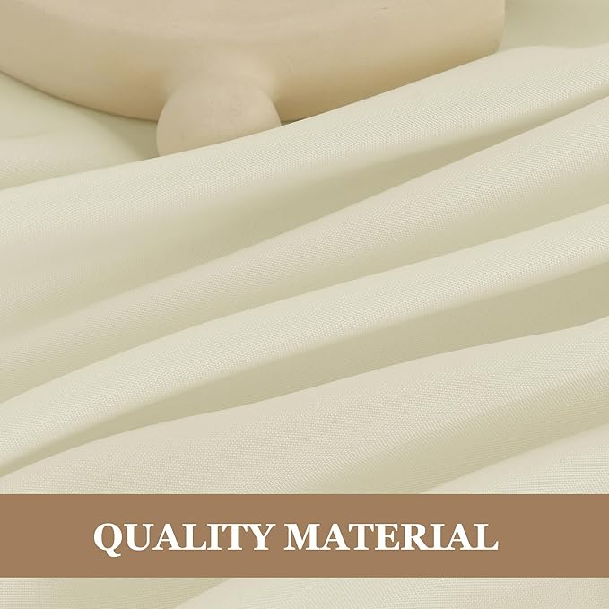 Fitable Elegant Rectangle Table Clothes, 6 Pack - 90 x 132 Inch, Ivory - Reusable and Washable Tablecloths, Polyester Fabric Table Covers for Wedding, Party, Banquet, Formal Events