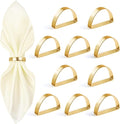 10Pcs Metal Gold Napkin Rings Set, Stainless Steel Metal Gold Napkin Holder, Fall Thanksgiving Christmas Easter Napkins Rings for Table Decor Wedding, Banquet, Party