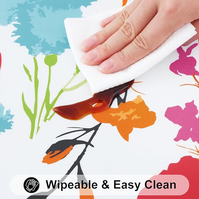 Smiry Rectangle Table Cloth Cover, Waterproof Elastic Fitted Picnic Tablecloth for 8 Foot Tables, Wipeable Flannel Backed Vinyl Tablecloths for Camping, Dining, Outdoor (Off White, 30" x 96")