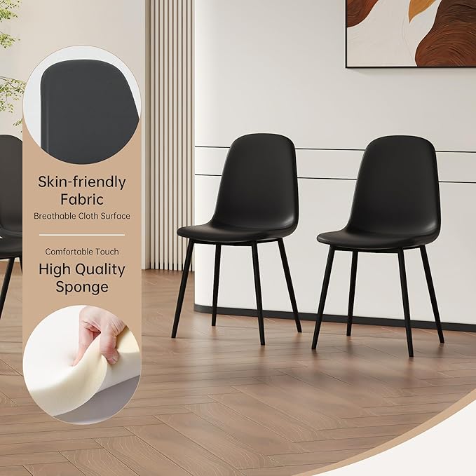 Modern Dining Table and Chairs Set of 6, 7 Piece Kitchen Table and Chairs for Kitchen Dining Room, Apartment