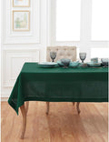 Solino Home Linen Tablecloth for Rectangle Tables 60 x 144 Inch - Classic Hemstitch 100% Pure Linen Rainforest Green Table Cloth - Machine Washable Cloth Tablecloth for Winter, St Patricks Day