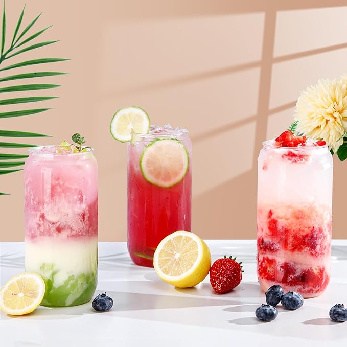 Nervure 20 Pack Can Shaped Cups - 16oz Classic Drinking Cups for Beer, Iced Coffee, Smoothie, Boba Tea, Cocktail - Cute Tumbler Cool Plastic Cup