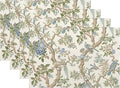 Chinoiserie Spring Placemats Set of 4, 12x18 Inch Blue Green Floral Bird Table Mats Summer Vintage Flowers Holiday Decorative Table Placemats for Party Home Kitchen Dining Table Decoration