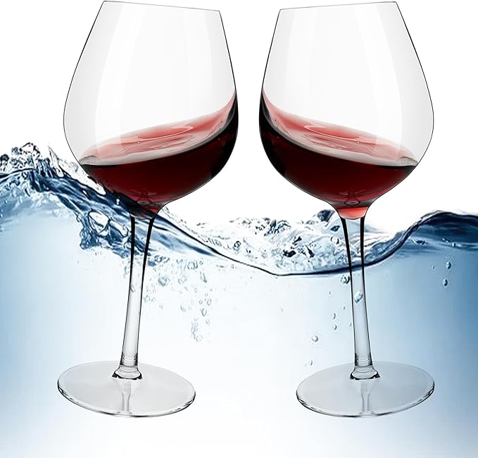 MICHLEY Unbreakable Red Wine Glasses 17 oz, Tritan Plastic Reusable Stemware for Indoor and Outdoor Use, Set of 6