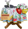 Maison d' Hermine Table Cloth Round Table 100% Cotton 69 Round Inches Tablecloth Reusable Decorative for Dining Room Farmhouse Home Valentines Day Decorations Spring Summer - Giverny
