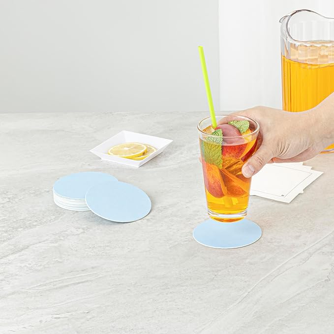 Restaurantware Paper Coasters 1000 Pack of 3.5 Inch Disposable Beverage Coasters Absorbent for Hot and Cold Drinks Blue Coffee Cup Essentials for Table Decor, Kitchen, Home Patio or Living Room