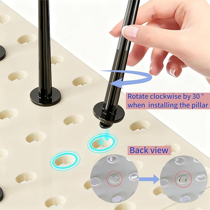 3pcs Pegboard Dish Drying Rack - Countertop Cabinet Organizer for Plates, Cups | Fits Drawer Storage & Book Holder (White)