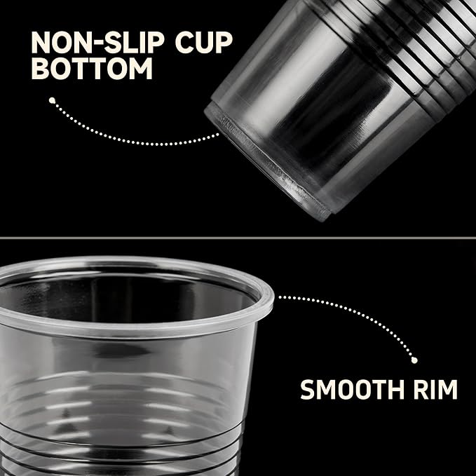 YEEHAW 3 oz Disposable Plastic Cups, 500 Pack, BPA-Free, Clear, Bathroom Mouthwash Cups, Ideal for Parties and BBQ