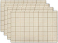 Buffalo Plaid Placemats - Beige Rustic Place Mats Set of 4 Farmhouse Country Table Mats Kitchen Mats 12x18 for Party Dining Table