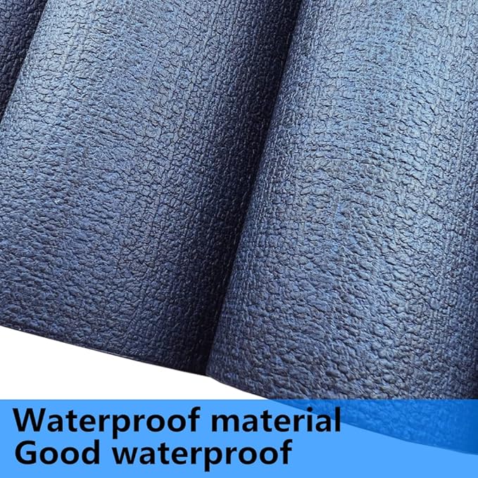 WAZAIGUR Waterproof Easy to Clean Non-Slip Heat Resistant Thick Faux Leather Placemats for Dining Table (Dark Blue, 6)