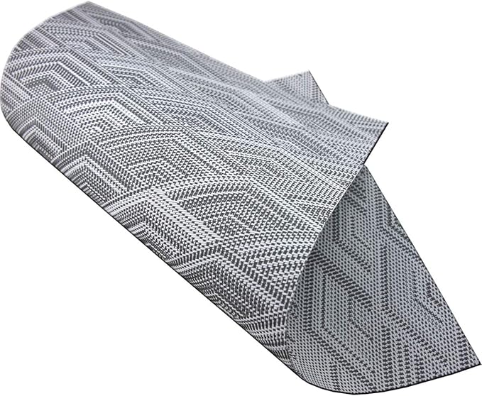 Druable Placemats Set of 6, Plastic Heat-Resistant Non-Slip Vinyl Place Mats Washable Easy to Clean Indoor Outdoor (18"x12", Dark Grey)