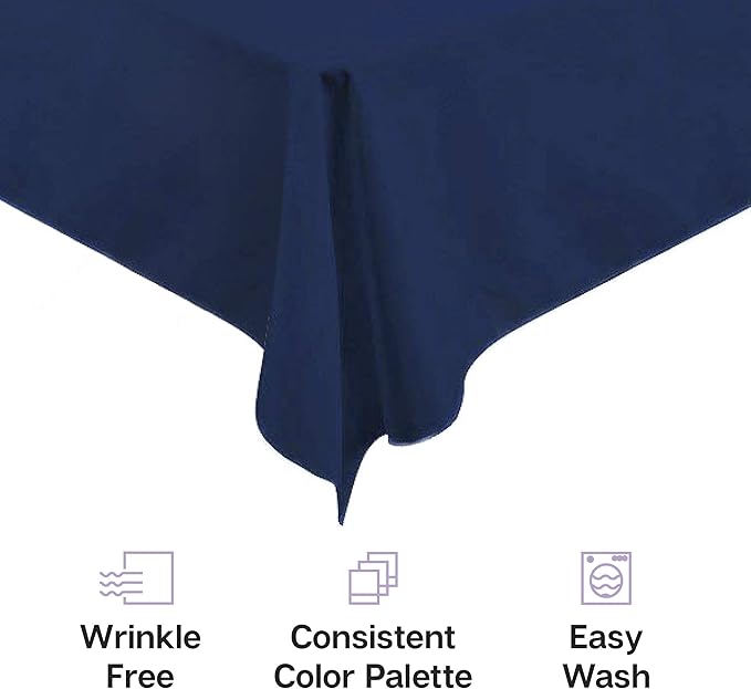 Gee Di Moda Rectangle Tablecloth - 60 x 102 Inch Charcoal Table Cloth for 6 Foot Rectangle Tables - Heavy Duty Washable Fabric - for Holiday Party, Dinner, Weddings, Baby Shower & Events