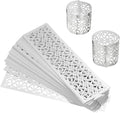 uxcell 150Pcs Napkin Rings Laser Cut Foil Paper, Napkin Holder Hollow Napkin Bands for Weddings Party Serviette Table Decoration Restaurant (Reflective Silver Tone, 6.7 x 2)
