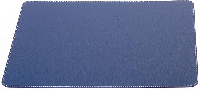 Nikalaz Set of Blue Placemats and Coasters, 4 Table Mats and 4 Coasters, Recycled Leather, Place Mats 18'' x 13'' and Coasters 3.9'' x 3.9''