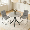 31.5" Round Dining Table Chairs Set for 2, Small Dining Table Chairs Set Space-Saving, Small Dinette Sets for 2 for Kitchen Dining Room Apartment(Gray Table +Gray Chairs)