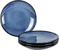 UNICASA Ceramic Dessert Plate Set of 4, 8 Inch Reactive Plates for Appetizer, Snack, Salad, Serving Dish, Microwave & Dishwasher Safe, Scratch Resistant, Blue
