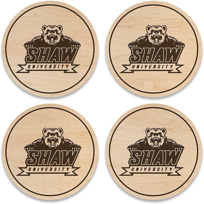 LazerEdge Shaw Bears Wooden Coaster Set - Maple Wood - Officially Licensed Product - 4-Pack
