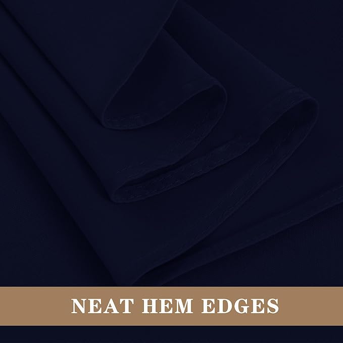 Fitable Elegant Rectangle Table Clothes, 6 Pack - 90 x 132 Inch, Navy - Reusable and Washable Tablecloths, Polyester Fabric Table Covers for Wedding, Party, Banquet, Formal Events