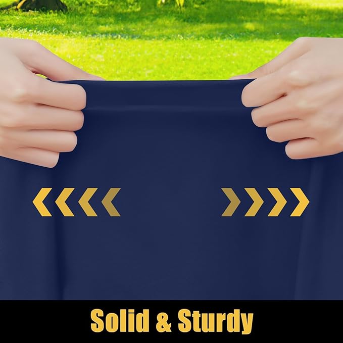 Smiry Rectangle Picnic Table Cloth, Waterproof Elastic Fitted Tablecloths for 8 Foot Tables, Washable Polyester Table Cover for Camping, Indoor and Outdoor (Navy, 36"x96")