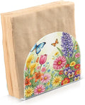 Spring Flowers Floral Napkin Holder for Table Kitchen Decor Acrylic Paper Napkin Holders for Tissue Dining Room Indoor Outdoor Party Holiday Accessories