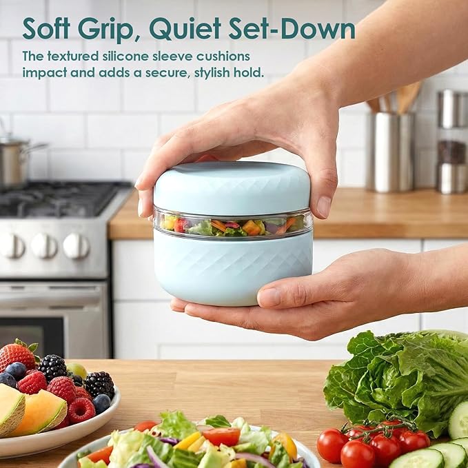 24 oz Glass Lunch Bowl Containers with Lids 2 Pack | Leak & Spill Proof, BPA-Free, Microwave & Dishwasher Safe | Airtight Meal Prep & Food Storage Jar for Lunch, Salad, Soup, Oats, Stew, Yogurt