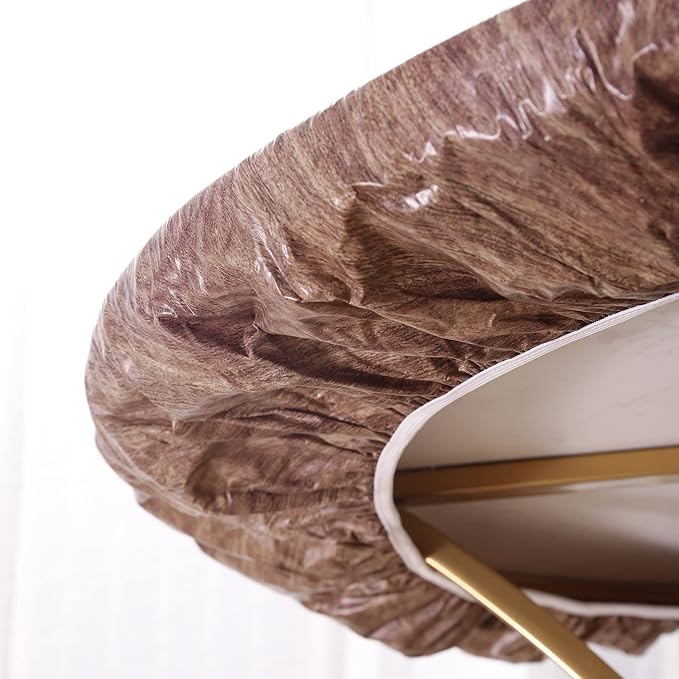 Walrus Round Vinyl Fitted Tablecloth with Flannel Backing Elastic Edge Design Table Cover Waterproof Oil-Proof PVC Table Cloth Stain-Resistant Best for 57"-66" Round