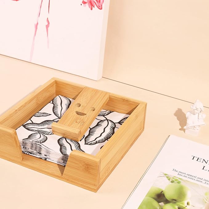HTB Napkin Holder for Table, Napkin Organizer for Kitchen, Paper Napkin Holder Flat Napkin Basket