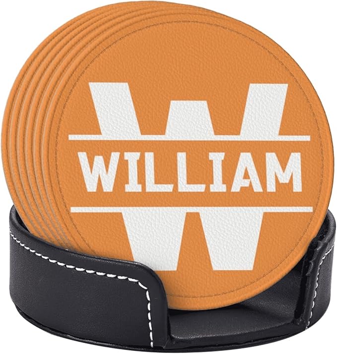 Custom Coaster, Custom Coasters with Letter A-Z, Personalized Coasters with Name, Personalized Coaster for Birthday Party/Coffee Table/Study/Bar Counter/Outdoor Terrace/Patio, Wedding Gift