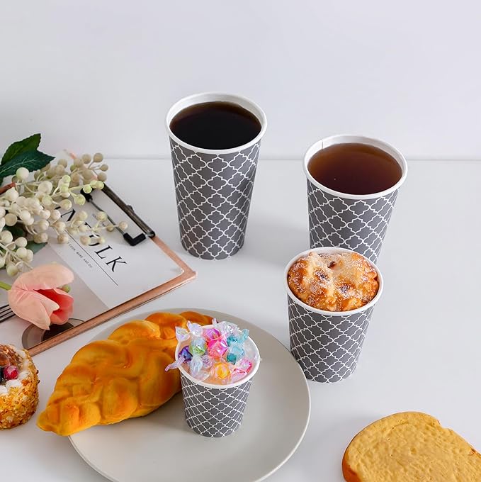 Lamosi Coffee Cups 12 oz 180 Pack, Disposable Paper Coffee Cups, Disposable Cups,12 oz Hot Cup,12oz Paper Insulated Cup for Cold Hot Drinks (No Lids)