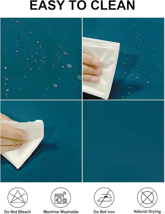 Fokitut 2 Pack Waterproof Round Tablecloth, 120 Inch, Stain Resistant and Wrinkle Polyester Table Cloth, Fabric Table Cover for Kitchen Dining, Wedding, Party, Holiday Dinner-Caribbean Blue