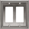 Henne Bery Sunken Pearls Heavy Duty Decorative Wall Plate Switch Plate Outlet Cover (Double Decorator, Heirloom Silver)