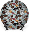 Ceramic Plates, Dog Lover Decorative Ceramic Plates, Canine Breeds Bulldog Chihuahua Siberians and Retriever, 6 Inch, for Dining, Parties, Wedding, Multicolor