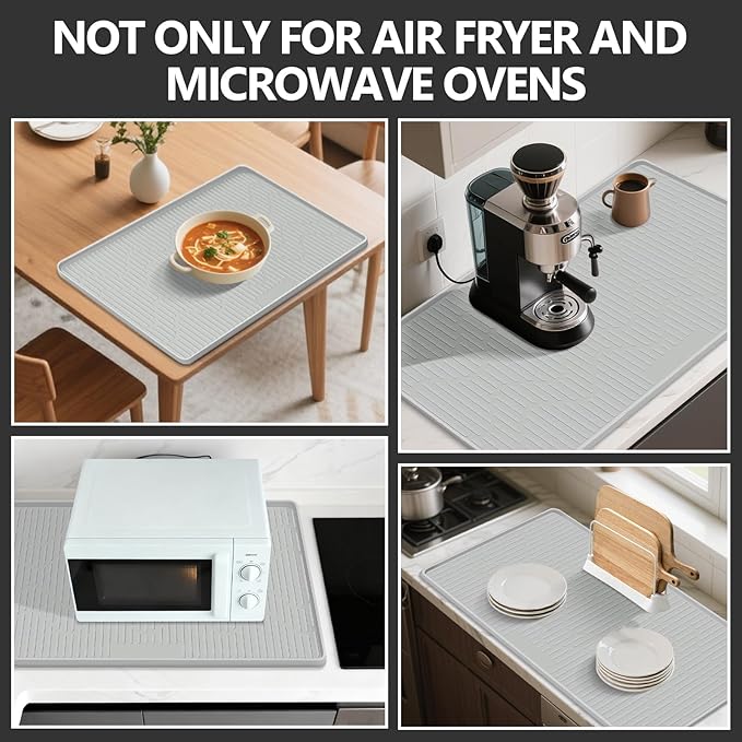 36"x24" Heat Resistant Mat for Countertop Lanstics Silicone Baking Mat Non-Slip Air Fryer Mats Multipurpose Countertop Protector Microwave Mats Fire Resistant Mat Place Mat for Kitchen Counter