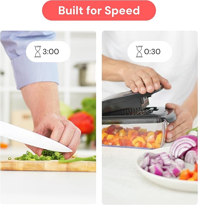 Fullstar The Original Pro Chopper - Vegetable Chopper and Spiralizer, Food Chopper with Container, Fruit Slicer, Kitchen Gadgets & Accessories, Home Essentials (2 in 1, Black)