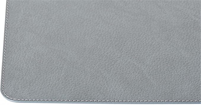 Nikalaz Set of 4 Placemats and 4 Coasters Made of Recycled Leather (18''x13'', Dirty Grey)