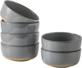 HASENSE 30 OZ Porcelain Soup Bowls, 6" Cereal Bowls - Dark Gray Ceramic Bowls Set of 6 for Soup, Cereal, Oatmeal, Fruit, Rice - Dishwasher & Microwave Safe