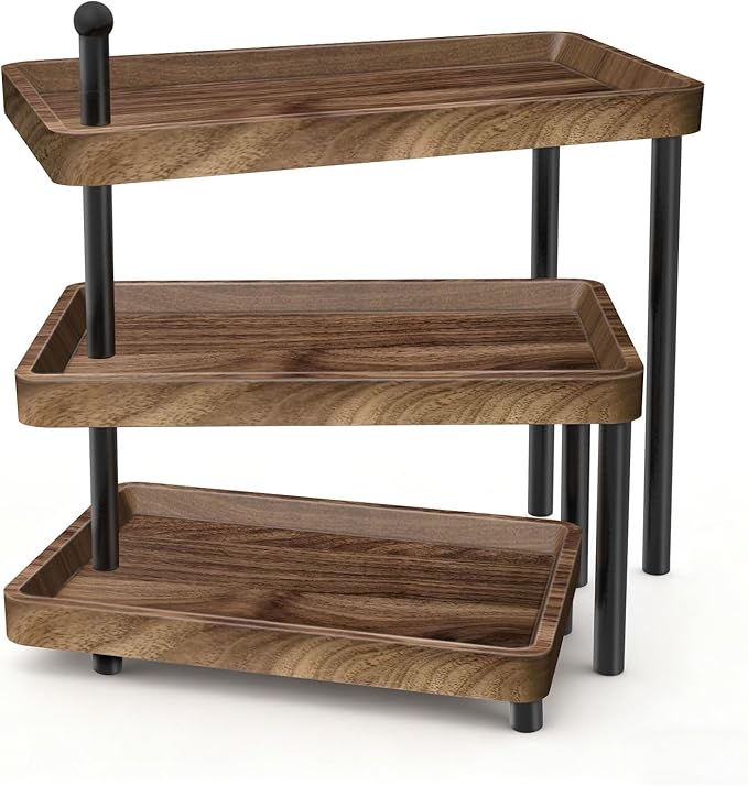 Serving Tray for Party, Cupcake Stand 3 Tiered Tray Stand Rotating Tiered Serving Tray Dessert Table Display Set Reusable Tiered Serving Platters for Cupcake, Veggie Fruit, Cookies, Dessert