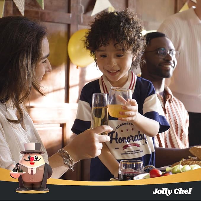 JOLLY CHEF 24 Pack Stemless Plastic Champagne Flutes Disposable 9 Oz Gold Rim Clear Plastic Toasting Glasses Shatterproof Recyclable for Party, Wedding, Birthday, Christmas