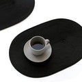 FunWheat Oval Braided Placemats Set of 4 Table Mats for Dining Tables Washable Heat Resistant Place Mats for Indoor Outdoor Use 12 x18 Inch(Oval Black, 4pcs)