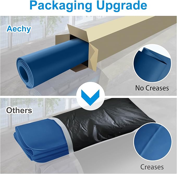 AECHY Silicone Mats for Kitchen Counter 47"x23.6"x0.08”, Largest Heat Resistant Mat Shipped Rolled Up Kitchen Island Silicone Countertop Protector Mat Nonslip Extra Large Counter Mat, Blue