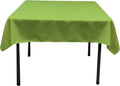 LA Linen Polyester Poplin Washable Square Tablecloth, Stain and Wrinkle Resistant Square Table Cover 52x52, Fabric Table Cloth Square for Dining, Kitchen, Party, Holiday 52 by 52-Inch, Lime