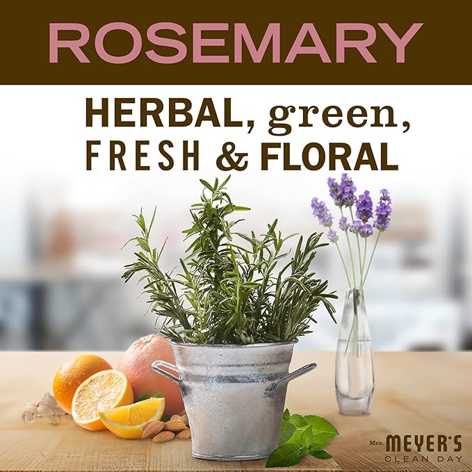 MRS. MEYER'S CLEAN DAY Liquid Dish Soap, Rosemary Scent, 16 ounce (Pack of 6)