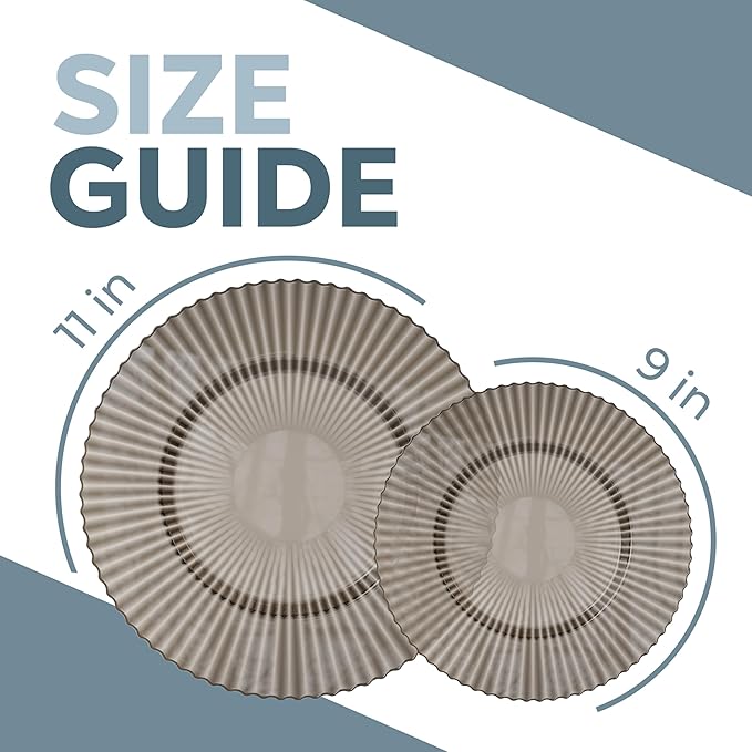 Exquisite 80 Piece Plastic Disposable Plates Set For 40 Guests I 40 X 9 Inch & 40 X 11 Inch Disposable Plastic Plates | Color: Brown | Great for Weddings Parties And Formal Occasions