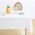 Solino Home White Linen Tablecloth 60 x 60 Inch - 100% Pure Linen Table Cloth - Fete, Machine Washable Tablecloth for Winter, Valentines, Spring, Easter
