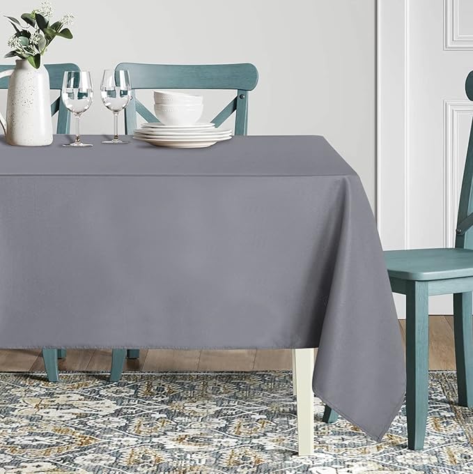 sancua Square Tablecloth - 54 x 54 Inch - Stain and Wrinkle Resistant Washable Polyester Table Cloth, Decorative Fabric Table Cover for Dining Tables, Buffet Parties and Camping, Light Grey