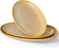 Ceramic Large Serving Platters- Set of 3 Oval Platters for Entertaining. Kitchen Dishes for Dinner, Fruit, Salad, Turkey, etc. Oven, Dishwasher Safe, 15.75"/13.75"/12",Reactive Glaze Cappuccino