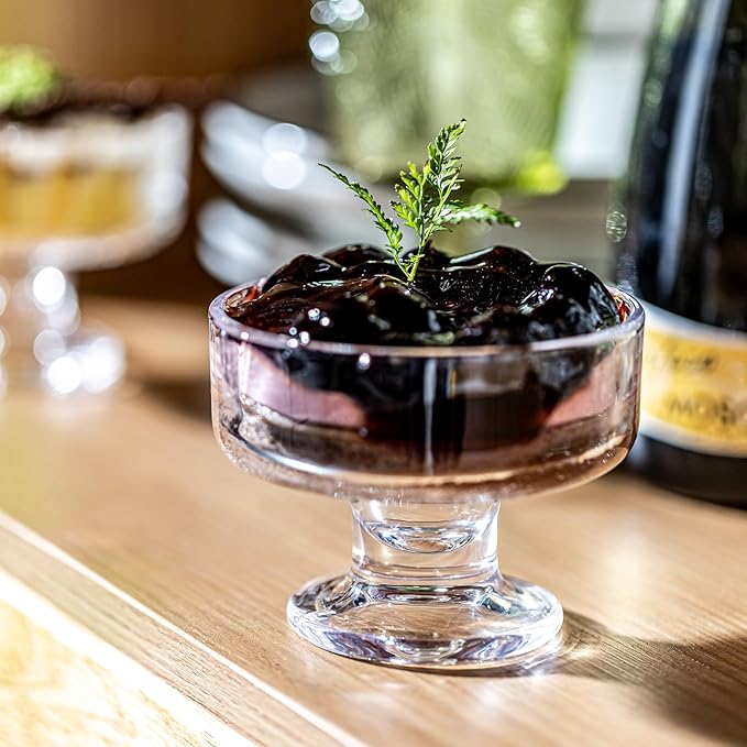 7oz Glass Ice Cream Bowls- Versatile Dessert Bowls & Cups for Mixed Drinks, Desserts, Nuts, Fruit, Pudding & Snacks- Perfect for Parties, Gatherings (4)