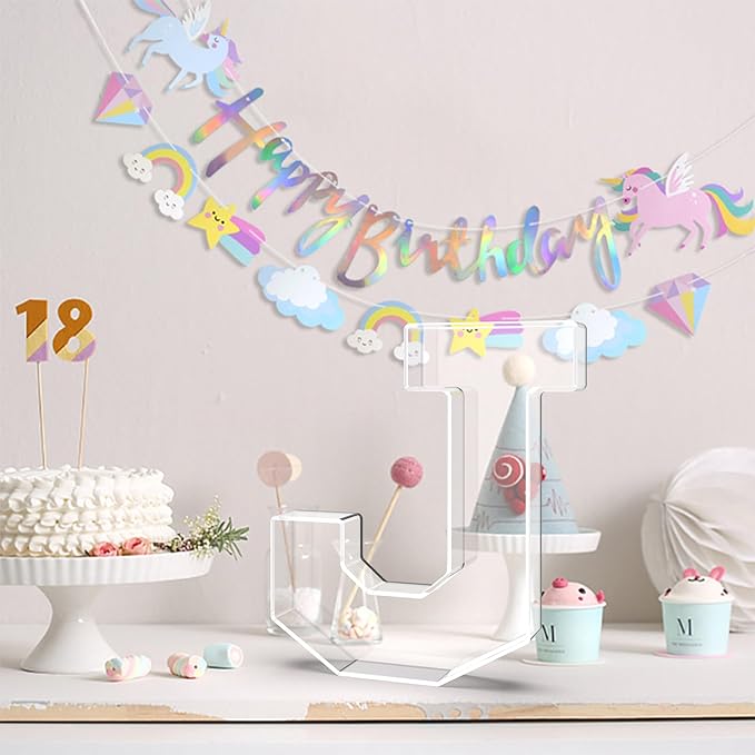 11" Acrylic Letter Charcuterie Tray, Charcuterie Letters Fillable Box for Food, Reusable Serving Cake Candy Dish Display Tray for Birthday Anniversary Party Decoration (Letter J)