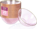 Rubtlamp 20 Pack Clear Pink Disposable Bowls, Pink Plastic Bowls with Gold Rim, 12-16oz Premium Heavy Duty Plastic Dinner Bowls for Party, Wedding and Holiday