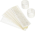 uxcell 100Pcs Napkin Rings Laser Cut Foil Paper, Napkin Holder Hollow Napkin Bands for Weddings Party Serviette Table Decoration Restaurant (Beige, 5.3 x 1.6)